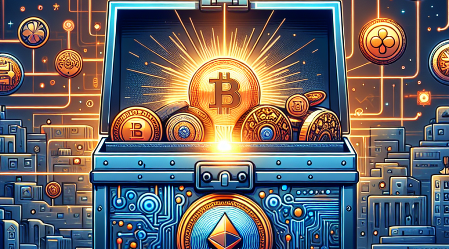 Here’s a great SEO-focused alt-text for the image described: **Alt-text:** "Sleek digital artwork sized 1200 x 628 pixels showing a modern vault filled with glowing Bitcoin, Ethereum, and Solana coins. In the background, a network of interconnected company icons merges, leaving a few large, bold logos among smaller, faded ones. The image features a tech-inspired design with clean lines and subtle gradients, using orange (#FF9811), dark blue (#000D43), and midnight blue (#021B88) to highlight innovation, financial consolidation, and the powerful role of digital asset treasuries in modern finance."