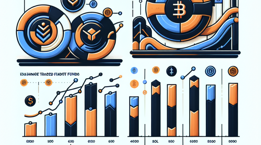 "SEO alt-text: Grayscale's GSOL and Bitwise's BSOL infographic displaying trading inflows and outflows, alongside Solana's logo and an ETF bar chart for Bitcoin, Ethereum, HBAR and Litecoin on a white background. Orange, dark blue and midnight blue colour scheme contrast pleasingly."