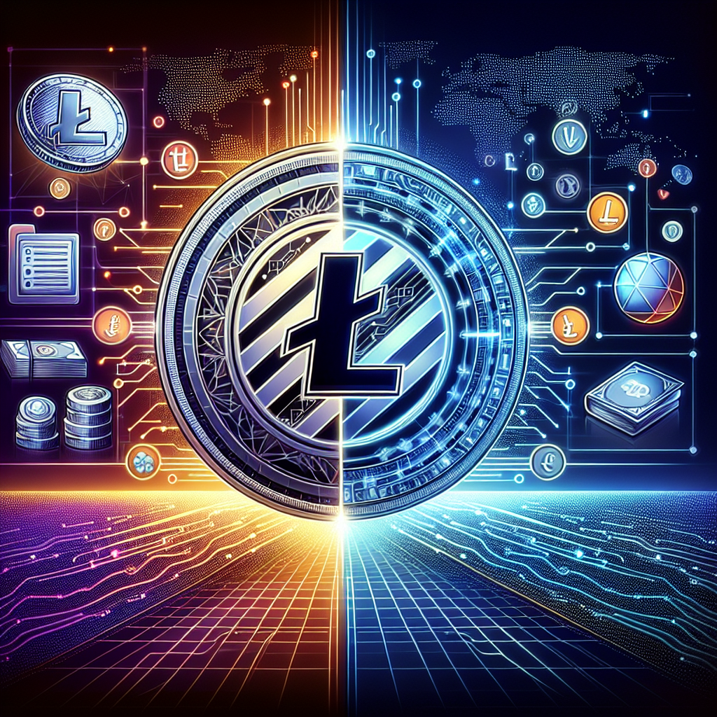 **SEO-Optimized Alt-Text:** Modern digital illustration featuring a split landscape between Litecoin and Remittix; the left side displays a sleek silver Litecoin coin with network lines highlighting fast, resilient blockchain technology, while the right side showcases the futuristic Remittix wallet glowing in vibrant orange and blue, bridging crypto and fiat currencies across a global map with payment icons and dynamic currency streams. Designed in brand colors (orange #FF9811, dark blue #000D43, midnight blue #021B88), this seamless, professional 1200x628px image emphasizes innovation, global blockchain connectivity, and the evolution of digital payment solutions for WordPress blog posts.