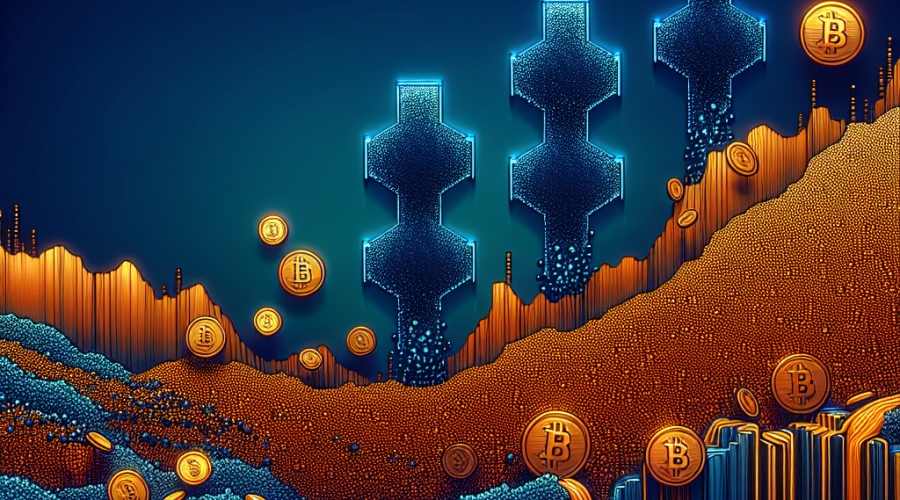 "Dark Blue MegaETH logo on a Midnight Blue background, launching into an Orange landslide of coins to signify the third surge in its value on the Ethereum Layer 2 network. The subtly included Ethereum and Coinbase symbols hint towards their influence, while the core of the image emphasizes the 9 million cap and the .2 billion surge. A elegantly designed, 1200 x 628 pixel landscape image, perfectly encapsulating the thrill of the ascending crypto market."