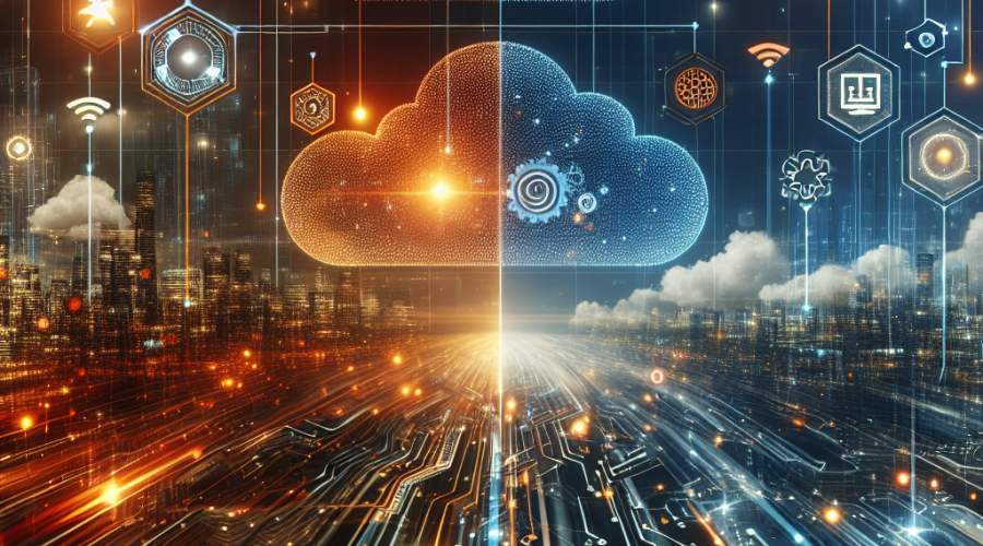 **SEO-optimized alt-text:** Modern Oracle AI enterprise solutions cloud innovation image in 1200x628px; features abstract interconnected cloud networks, digital automation, smart factory graphics, and symbols of intelligent supply chains, finance automation, and real-time data integration. Subtle Microsoft collaboration elements, futuristic circuit iconography, and Oracle branding with gradients of #FF9811 orange, #000D43 dark blue, and #021B88 midnight blue. Depicts high-tech efficiency, growth, and digital transformation in a sleek, professional style for technology enterprises.