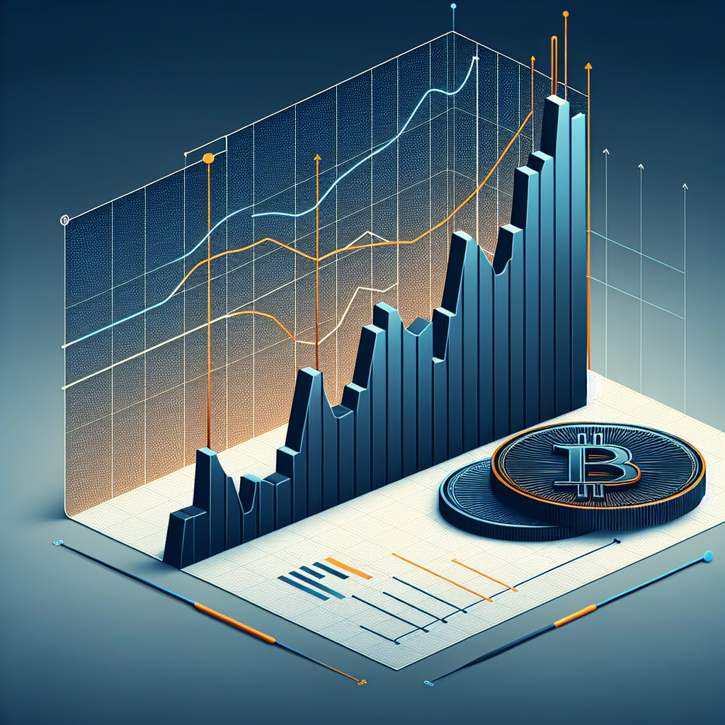"Dark blue axis graph depicting the Pi Coin price fluctuation with a midnight blue trend line, highlighting its rise and fall. An Orange 3D Pi Coin symbol is accentuated on the side of the chart. Image on a subtle light grey background, perfect for visually demonstrating cryptocurrency trends in a WordPress blog post."