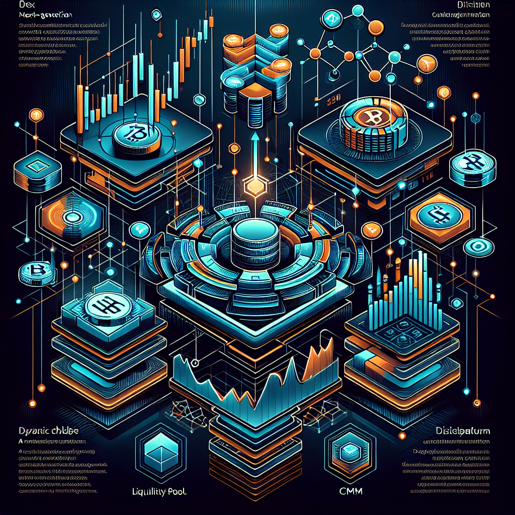 Certainly! Here is a great SEO-optimized alt-text for your described image: **Alt-text:** Sleek digital illustration of Raydium, a leading multi-product DeFi platform on the Solana blockchain, featuring interconnected DEX interface, dynamic liquidity pools (AMM, CPMM, CLMM), and LaunchLab, displayed with vibrant flowing liquidity streams, rising charts, high trading volume numbers, and the Raydium brand colors orange (#FF9811), dark blue (#000D43), and midnight blue (#021B88), symbolizing innovation, rapid growth, and technical leadership in the evolving decentralized finance ecosystem. Let me know if you'd like it shortened or further tailored!