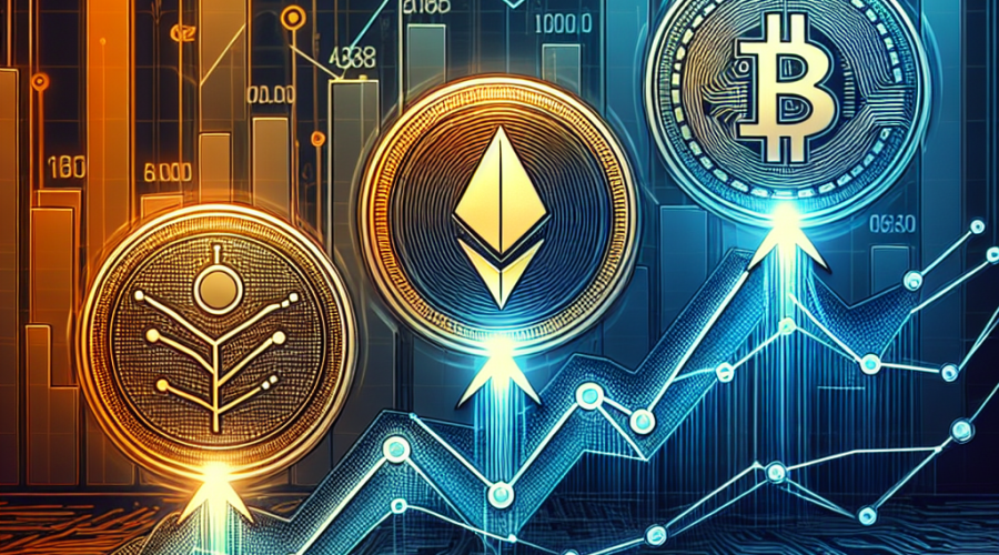 **SEO-optimized alt-text:** Sleek digital illustration in orange (#FF9811), dark blue (#000D43), and midnight blue (#021B88) showing MAGACOIN FINANCE, TRX, and BNB altcoin icons for November 2025; MAGACOIN FINANCE coin features a deflationary arrow, TRX coin displays a futuristic circuit pattern, and BNB coin highlights an interconnected blockchain web; the three coins rise above an upward momentum graph with radiant energy, symbolizing crypto growth and investment; high-tech abstract background with glowing lines, crypto patterns, and community innovation suitable for a professional finance or cryptocurrency blog header.