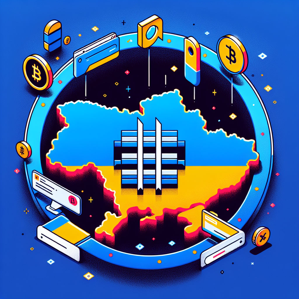 **SEO Alt-Text:** Modern illustration depicting the Uniswap logo partially hidden behind digital censorship barriers, with outlines of Ukraine accented in its national blue and yellow colors, set against a color palette of vivid orange (#FF9811), dark blue (#000D43), and midnight blue (#021B88). Web browser error messages and restriction symbols convey blocked access between Ukraine and Uniswap, symbolizing digital censorship and unresolved tension between decentralization and regulatory challenges. Designed at 1200x628 pixels for a tech-savvy, professional blog.