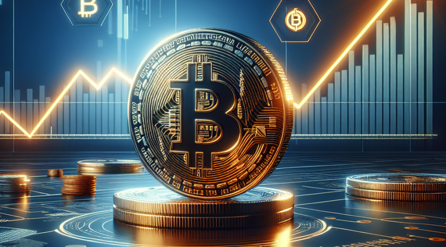 "SEO friendly alt-text: A 1200x628 pixel image montage showing a vibrant orange Bitcoin symbol (#FF9811) and a declining dark blue graph (#000D43) in the foreground illustrating outflow, with subtle elements of US currency exchange and ETFs symbols. In the contrasting midnight blue background (#021B88), the Charles Schwab logo shines brightly, signifying its growing interest in cryptocurrency products."
