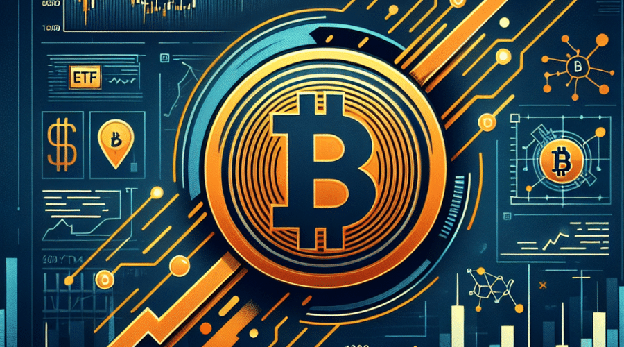 **SEO Alt-Text:** Modern blog header image featuring a vibrant orange stylized Bitcoin coin at the center, surrounded by dynamic arrows representing crypto investor withdrawals and outflows, with receding financial graphs and ETF chart icons in dark and midnight blue hues, illustrating volatile market data for a cryptocurrency investment analysis article.