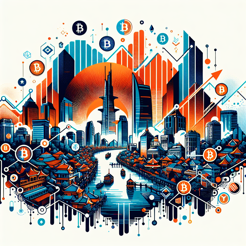 SEO Alt-text: Modern illustration showcasing Vietnam’s vibrant economic growth, featuring a dynamic cityscape of Ho Chi Minh City and Hanoi blended with upward-trending financial graphs, Bitcoin and Ethereum icons, and interconnected digital networks. Diverse, youthful Vietnamese figures represent technological innovation and cryptocurrency adoption. The composition uses brand colors #FF9811 orange, #000D43 dark blue, and #021B88 midnight blue for a sleek, professional, aspirational look—optimized as a 1200 x 628 pixel WordPress blog header.