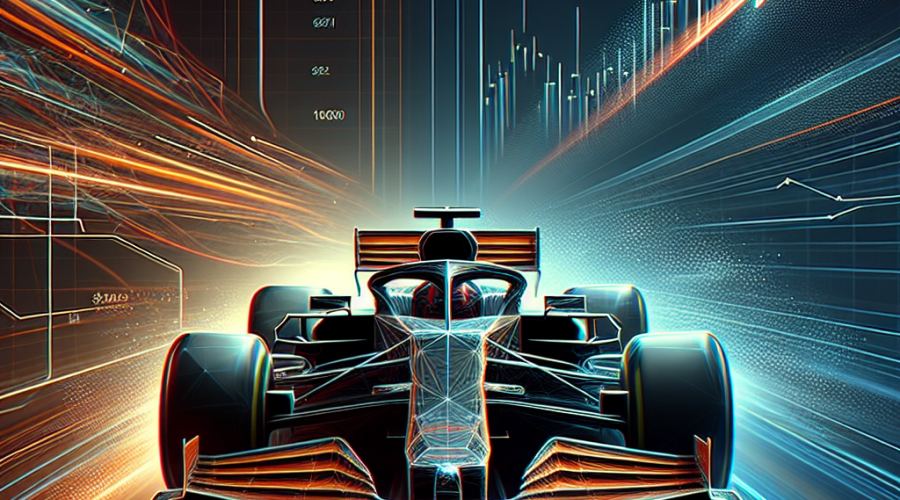 **SEO-Friendly Alt Text:** "Dynamic 1200 x 628 image of a stylized Formula 1 car racing forward with integrated crypto-trading charts, candlesticks, and digital tokens blending into the speed lines. Zoomex and Haas F1 Team logos are prominently displayed, using brand colors orange #FF9811, dark blue #000D43, and midnight blue #021B88 to convey a high-tech, modern synergy between motorsport and digital finance."