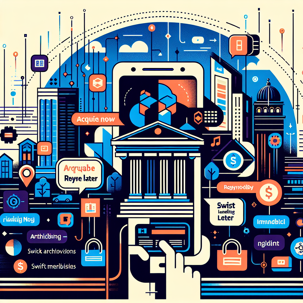 **SEO-Optimized Alt Text:** Modern digital illustration (1200 x 628 px) showcasing stylized Amazon and Flipkart app icons on smartphones offering digital loans in India; background features a vibrant blend of urban and semi-urban landscapes, classic bank buildings, and prominent use of orange (#FF9811), dark blue (#000D43), and midnight blue (#021B88); visual elements highlight “Buy Now, Pay Later,” instant loan approval, and seamless fintech solutions, emphasizing convenience and accessibility for Indian shoppers and small businesses.