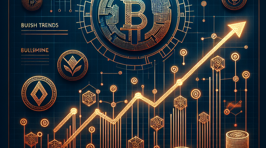 "ARK Invest logo and crypto buying spree text in orange with upward graph, Bitcoin and Ethereum symbols on a dark blue background. Subtle endorsement of BitMine and Bullish brands with an illustrative coin stack representing increasing share purchases."