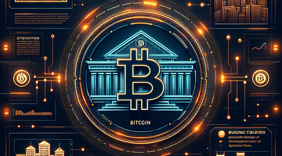 **SEO-Focused Alt Text:** Modern, professional blog header image featuring Bitcoin’s iconic symbol merged with subtle outlines of a classical government building and a stylized bond certificate, signifying institutional finance adoption; digital network lines and glowing crypto circuits illuminate the dark blue and midnight blue background, with a secure, sleek digital wallet labeled "GeeFi" displaying a multi-chain dashboard on a smartphone; image uses vibrant orange (#FF9811) accents to represent innovative fintech, cryptocurrency, and financial technology evolution.