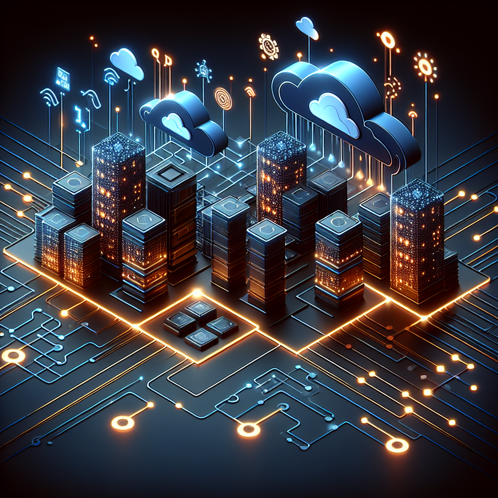 **Great SEO Alt-Text:** Illustration of interconnected high-tech data centers with glowing orange and dark blue accents, representing innovation and expansion in cloud computing and artificial intelligence, featuring abstract digital clouds, AI icons, network circuit patterns, and blockchain elements. Two hubs labeled "Cipher Mining" and "Fluidstack" are visually connected, with a subtle nod to Google support, emphasizing technology partnership, growth, and a sophisticated, modern aesthetic for a tech-driven brand.