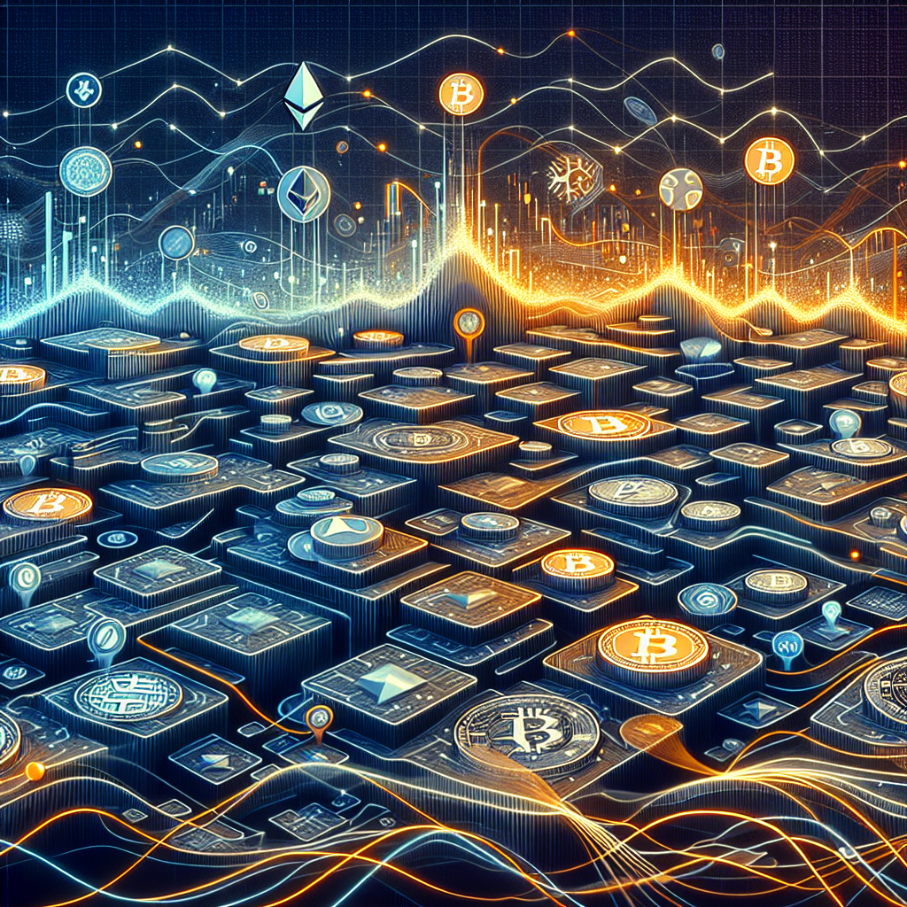 **SEO-Optimized Alt Text:** Dynamic blockchain landscape illustrating the crypto industry at a crossroads, featuring interconnected digital grids and symbolic coins including Ethereum, Solana, Zcash, Tether, and Monad. Flowing lines link coins and abstract motifs, such as valuation charts, privacy shield icons, and app layers branching from foundation chains, emphasizing innovation and volatility. The modern design incorporates Orange #FF9811, Dark Blue #000D43, and Midnight Blue #021B88 brand colors, visually representing the balance of crypto hype, real utility, and sustainable value. Sized 1200x628 pixels.