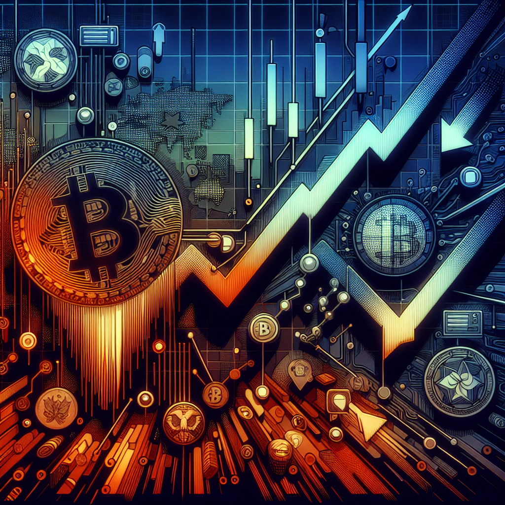 SEO Alt-text: Illustration for finance blog article depicting a turbulent global financial market week, with Bitcoin and cryptocurrency symbols sharply declining on a digital graph, bold downward arrows, macroeconomic icons such as interest rates and Federal Reserve notes, ETF inflow turning to outflow, and subtle visuals of hackers and blockchain nodes indicating controversy and technological vulnerabilities. Image uses brand colors orange #FF9811, dark blue #000D43, and midnight blue #021B88 for a modern, dramatic finance sector theme, sized 1200x628 pixels.