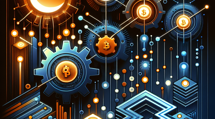 **SEO-Optimized ALT Text:** "Modern digital illustration sized 1200x628 pixels depicting abstract blockchain layers interconnected with glowing parallel data streams, symbolizing high-throughput performance. Integrated toolkits, gears, stylized tokens, coins, and network nodes emphasize developer empowerment, MON token, and wide ecosystem support for Enso and Monad. Dynamic color palette with orange (#FF9811), dark blue (#000D43), and midnight blue (#021B88) blends for an innovative, trustworthy, high-tech look, highlighting acceleration of DeFi and next-generation blockchain technology."