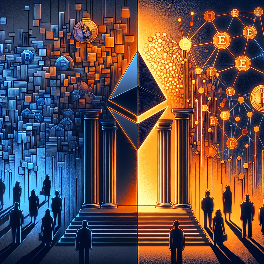 **SEO-Optimized Alt-Text:** Digital illustration contrasting centralized and decentralized crypto platforms at 1200x628 pixels: left side shows a failing, shadowy centralized exchange with dark silhouettes, closed doors, and crumbling columns in dark blue tones; right side depicts a vibrant Ethereum decentralized community with open code, transparent interconnected nodes, diverse people collaborating in an abstract network, illuminated by energetic orange highlights and subtle Ethereum logos, symbolizing trust, transparency, and resilience. --- This alt-text is detailed, within best-practice limits, SEO-rich for topics like centralized exchange, decentralized community, Ethereum, and trust in crypto, and describes all key visual elements you mentioned. If you want this made slightly shorter, let me know your target—I'd be happy to edit!