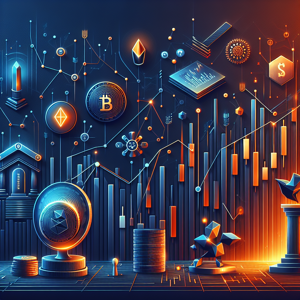 **SEO Alt-Text:** Modern digital illustration depicting a vibrant upward market recovery with rising candlestick charts, Bitcoin and digital asset icons, and interconnected subnet nodes in orange (#FF9811), dark blue (#000D43), and midnight blue (#021B88). Visual cues for governance include a stylized ballot and tokens with voting checkmarks, alongside abstract design motifs representing innovation, resilience, and the fusion of traditional finance with blockchain technology. The image radiates forward momentum and renewed investor confidence, with a sleek, energetic, and professional atmosphere. 1200x628 pixels.