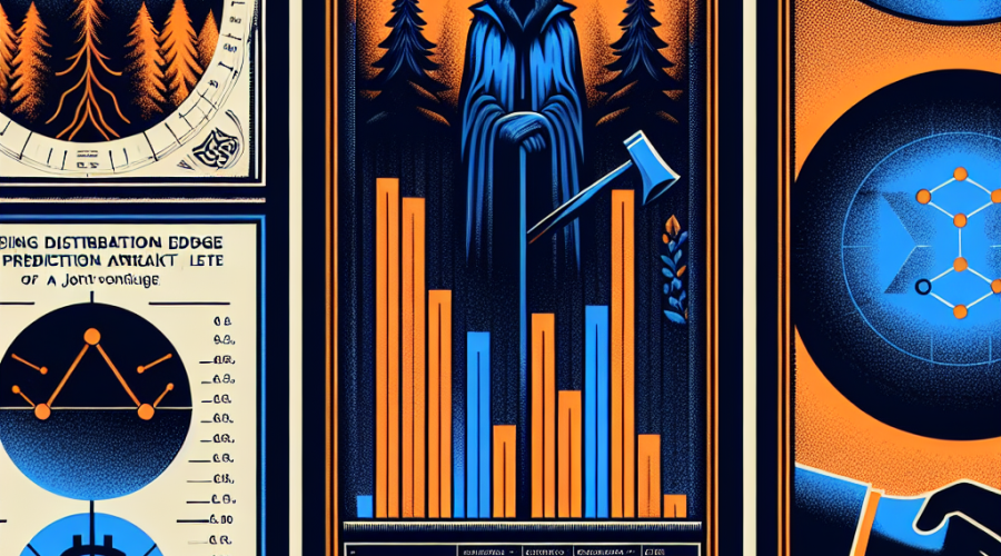 "A triptych image featuring Robinhood investment growth graph in company's orange and midnight blue hues, CFTC logo, derivatives contract and Susquehanna's logo in partnership handshake against a dark blue background for their joint venture, and a symbolic crystal ball exemplifying prediction markets in midnight blue and orange contrast. Accompanied by 'Robinhood Leverages Distribution Edge in Prediction Market' text in dark blue bold font."