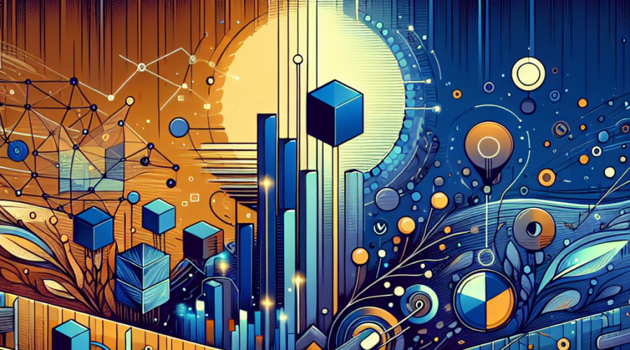 **SEO-optimized alt-text:** WordPress blog header image showing a vibrant digital landscape with futuristic blockchain architecture and network lines representing Solana in orange and blue (#FF9811, #000D43, #021B88), contrasted with Remittix’s seamless cross-border payments, fiat and crypto connections, and global financial bridges. The scene features upward chart trends, rising arrows, and blended brand colors for a dynamic, tech-forward rivalry and bullish momentum theme.