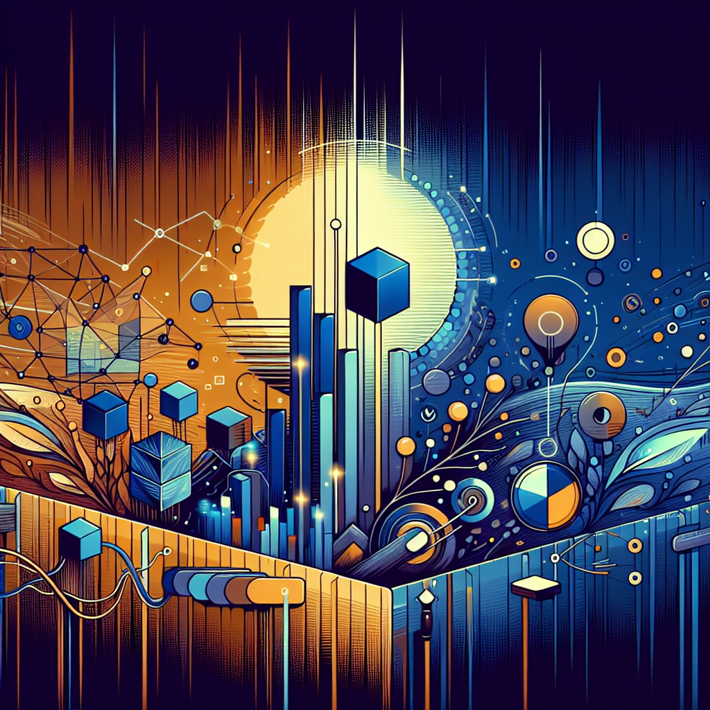 **SEO-optimized alt-text:** WordPress blog header image showing a vibrant digital landscape with futuristic blockchain architecture and network lines representing Solana in orange and blue (#FF9811, #000D43, #021B88), contrasted with Remittix’s seamless cross-border payments, fiat and crypto connections, and global financial bridges. The scene features upward chart trends, rising arrows, and blended brand colors for a dynamic, tech-forward rivalry and bullish momentum theme.