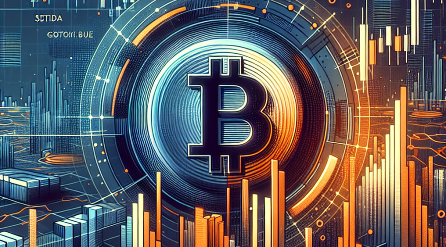 SEO Alt-Text for the Given Image Prompt: Modern, professional fintech blog header featuring Bitcoin, Ethereum, and Solana symbols on an abstract, dynamic background representing volatile global markets; includes ETF chart graphics, equity market elements, and hints of the Federal Reserve, styled with orange (#FF9811), dark blue (#000D43), and midnight blue (#021B88) gradients and geometric shapes, conveying innovation, resilience, and data-driven financial news.