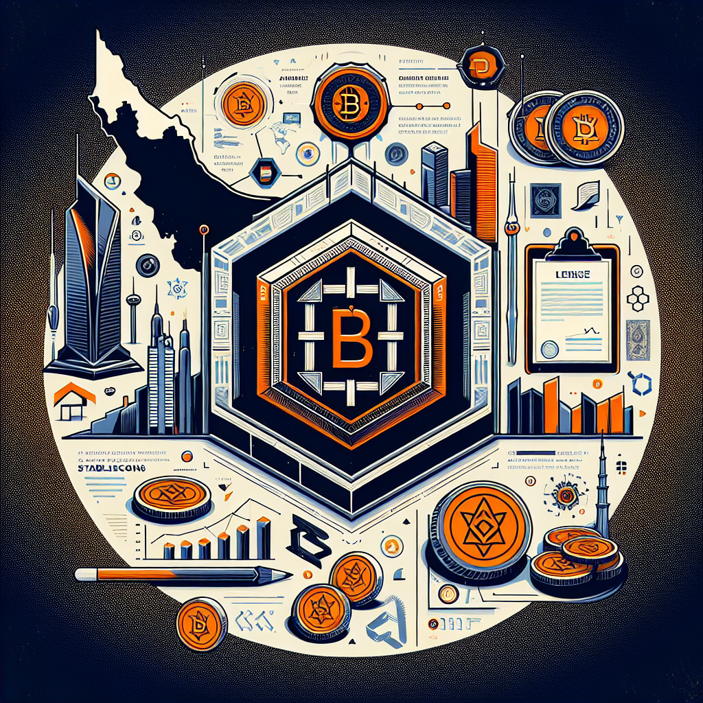 "Circle's logo featuring the Abu Dhabi Financial Center, UAE map, and stablecoins symbols on a dark blue background with orange main elements and midnight blue accents. Visual representation of legal licenses and financial infographic, signifying Circle's regulatory approval in UAE's financial center, 1200x628 pixels."