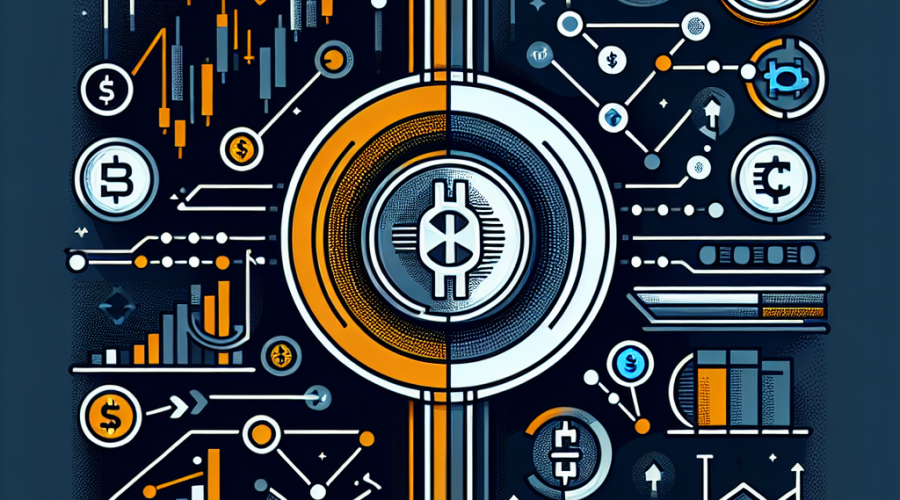 Certainly! Here is a great SEO-focused alt-text for the described image: **Alt-text:** Modern professional illustration for a WordPress blog, sized 1200x628 pixels, showing the duality of the crypto market. The left side features a volatile price graph with digital coins like Bitcoin, TAO, and TIA, while the right side displays robust lending and stablecoin icons, DeFi symbols, growth charts, money market activity, and digital dollar symbols. The image uses brand colors Orange #FF9811, Dark Blue #000D43, and Midnight Blue #021B88, with clean lines and geometric shapes, representing stability and innovation in the dynamic crypto ecosystem. **SEO Keywords Included:** - Crypto market duality - Bitcoin, TAO, TIA coins - Lending and stablecoin icons - DeFi and money market activity - WordPress blog illustration - Modern crypto ecosystem - Brand colors (Orange #FF9811, Dark Blue, Midnight Blue) If you need a shorter version or want it tailored for a specific post title or focus keyword, just let me know!