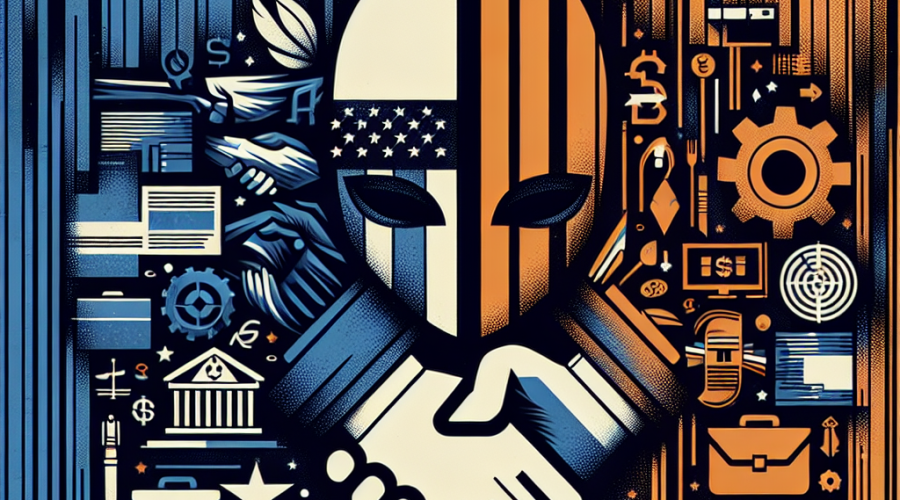 **SEO Alt-Text:** Professional blog banner visually representing the 2026 bipartisan .2 trillion US government funding bill; features a split-background in dark and midnight blue with vivid orange accents, the US Capitol building, American flag, abstract government icons like folders, briefcases, gears, and security symbols such as a border fence silhouette and shield. Overlay includes imagery of handshake and divided puzzle pieces, emphasizing tension and negotiation over ICE and DHS funding, reflecting urgency, hope, and debate on immigration reform. Modern, cohesive design in official brand colors, 1200 x 628 pixels.