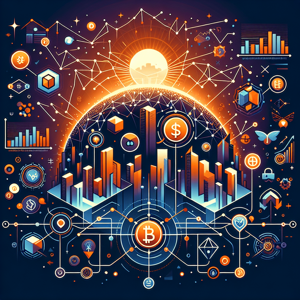 **SEO Alt-text:** Modern blog header image in 1200 x 628 pixels illustrating the 2026 evolution of blockchain and digital asset markets, featuring interconnected digital blockchain networks, glowing tokenized US Treasury documents, digital USDC stablecoins in motion, and AI analytics visualized with stylized data charts and transparent layers. The design incorporates Orange #FF9811, Dark Blue #000D43, and Midnight Blue #021B88 branding, with subtle icons representing institutions, security, and transparency. The professional, sleek composition symbolizes growth, institutional adoption, financial transformation, trust, and the dominance of real-world utility in digital finance.