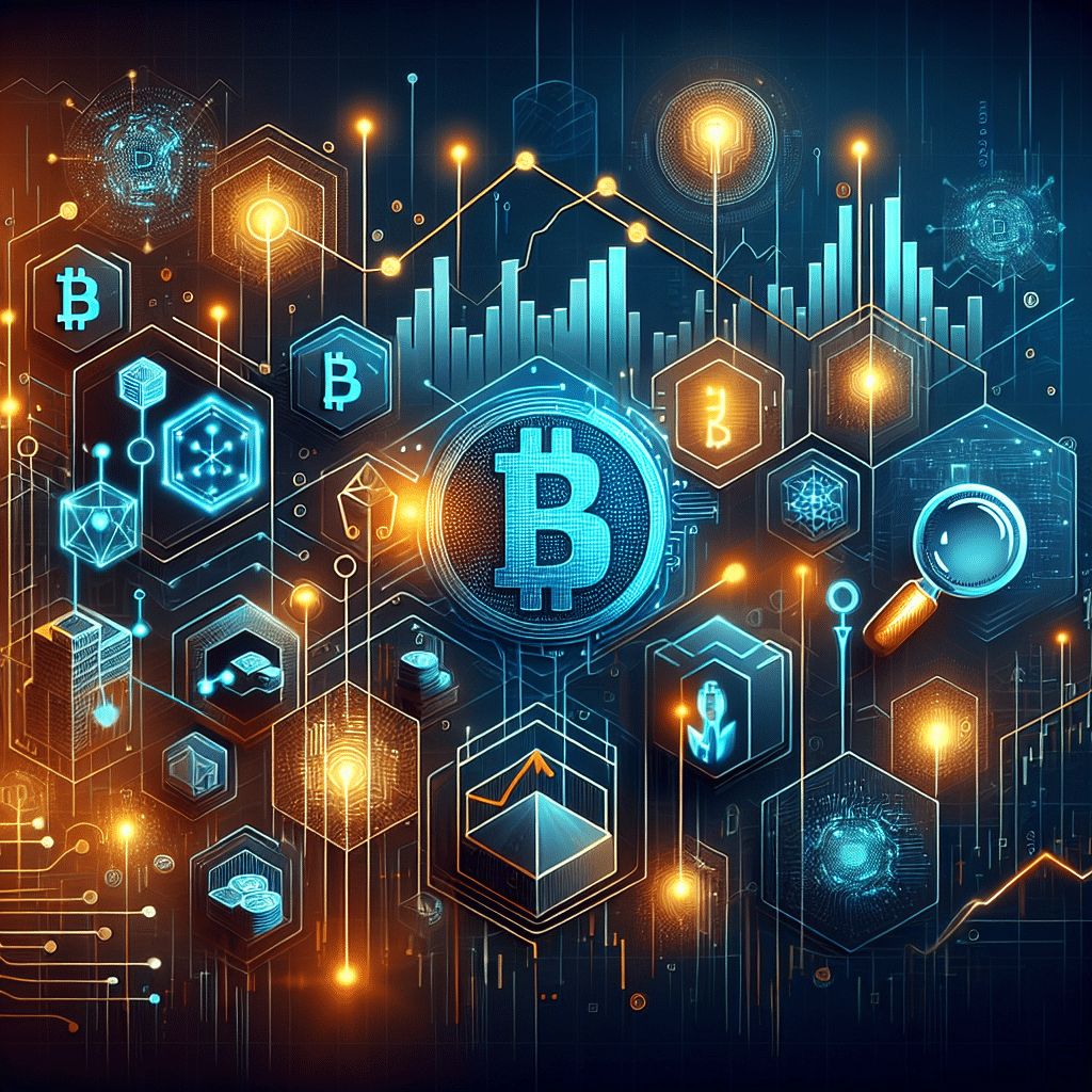 **Great SEO alt-text:** Modern 1200 x 628 pixel illustration featuring blockchain technology and financial charts with digital assets morphing into real-world symbols like real estate, bonds, and stocks. The image showcases glowing network connections, distinctive blockchain motifs, and upward market trends amid a turbulent background. Subtle AI icons, including circuit lines and a magnifying glass for analytics, are present. Abstract representations and merged logos of Avalanche, Solana, and Ethereum serve as foundational design elements. The visual uses a sleek color palette of Orange (#FF9811), Dark Blue (#000D43), and Midnight Blue (#021B88), embodying innovation and utility in the crypto and financial sector, ideal for blockchain and fintech branding.