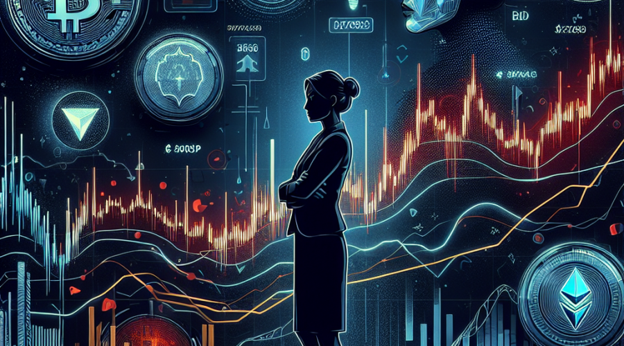 **SEO Alt-Text for Blog Header Image:** Modern cryptocurrency market turmoil blog header showing symbolic Bitcoin, XRP, and DeepSnitch AI icons with fluctuating price lines, digital charts, and falling price indicators. A serious female policymaker silhouette, inspired by Senator Warren, looms over the scene, representing regulatory scrutiny. The tense, energetic design features dynamic reds, brand orange (#FF9811), deep blue (#000D43), and midnight blue (#021B88), with subtle futuristic and AI elements reflecting financial technology, innovation, and regulatory analysis in early 2026. Perfect for fintech news and analysis branding.