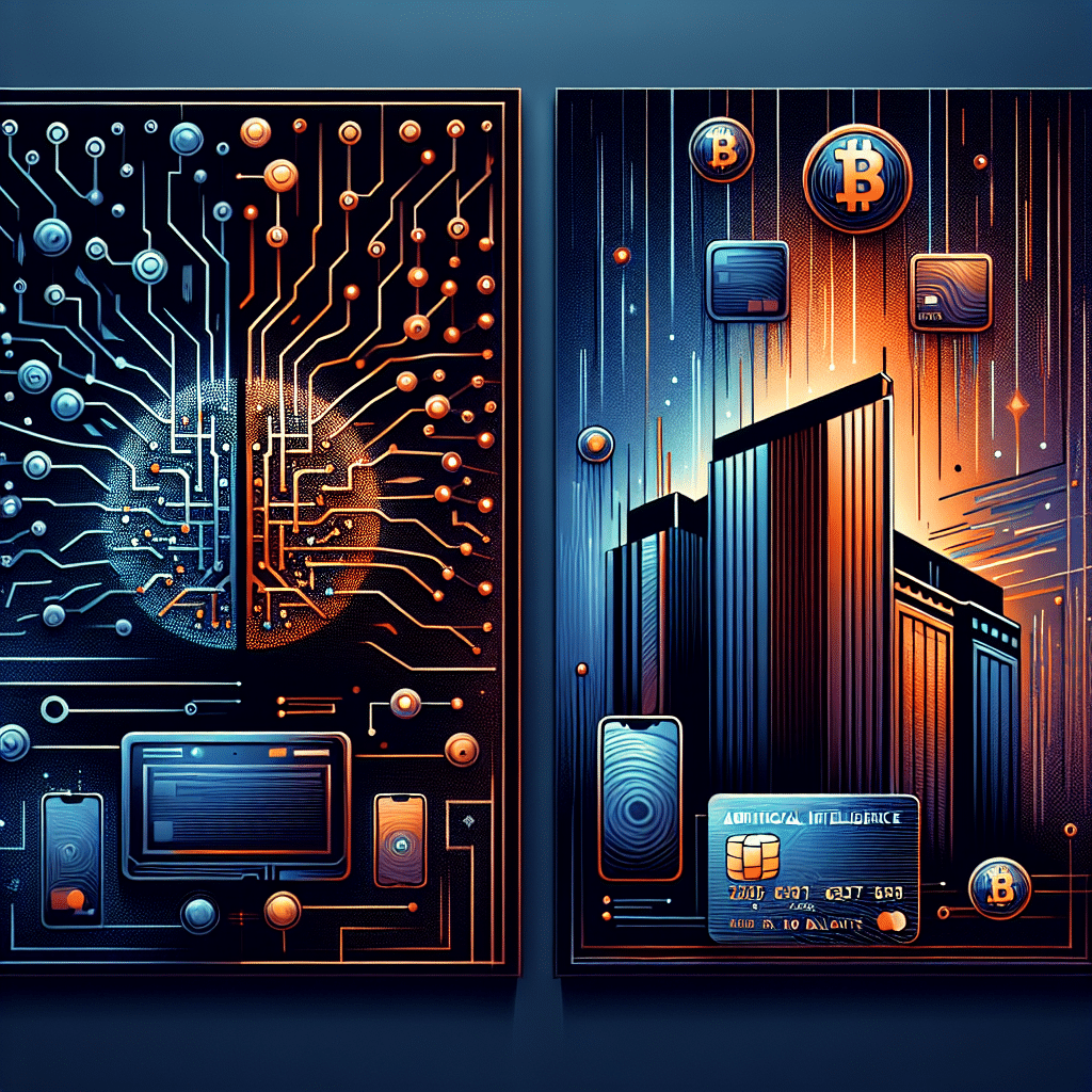 **SEO Alt-text Example:** Split-panel digital illustration (1200 x 628 pixels) featuring Deepsnitch AI with glowing neural network graphics in orange, dark blue, and midnight blue on the left, and Digitap fintech usability with a smartphone, Visa card, and digital currency icons on the right—both under a US Treasury building silhouette with a bold “NO BAILOUTS” banner, highlighting modern AI and fintech technology against a contemporary, brand-colored background.