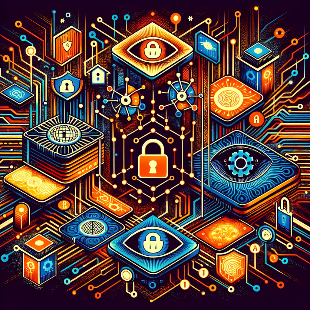 **SEO Alt-Text:** Sleek modern digital illustration showing interconnected Proof Pods forming a glowing blockchain network grid, overlaid with cryptographic shields and locked eye icons symbolizing zero-knowledge proofs and data privacy. Features swirling binary code, circuit patterns, and abstract data flows converging into a central secure artificial intelligence graphic, all accented in vibrant orange (#FF9811), dark blue (#000D43), and midnight blue (#021B88) brand colors. Futuristic high-tech visual emphasizing secure decentralized AI technology, sized perfectly for WordPress blog headers.