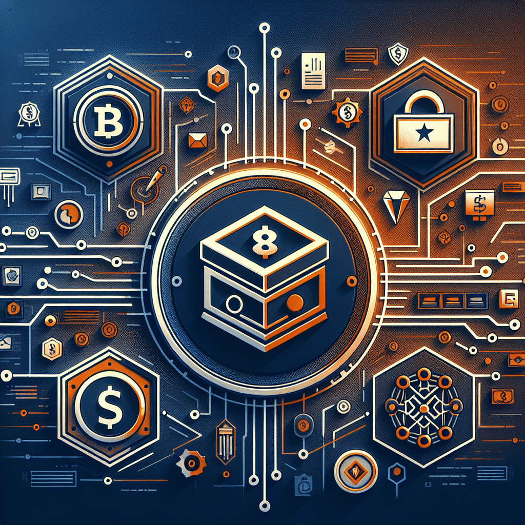 **SEO Alt-Text:** Modern fintech blog header image with a clean design in brand colors (orange #FF9811, dark blue #000D43, midnight blue #021B88); features a secure digital vault and US dollar symbol at the center, surrounded by stylized interconnected blockchain nodes forming a strong, stable core to convey digital stability and trust. Includes transparent data charts, stamped verification marks, a subtle U.S. flag motif, and a faint Office of the Comptroller of the Currency emblem for regulatory and financial confidence. Sleek, professional, and visually appealing—ideal for financial technology and regulatory compliance topics.