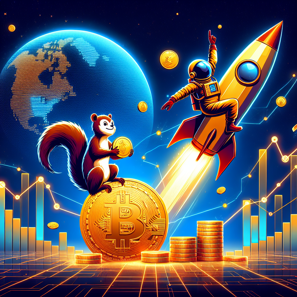 **SEO Alt-Text for Your Image:** "Sleek 2026 crypto bull run blog header featuring Peanut the Squirrel holding a golden coin, a futuristic ape astronaut (APEMARS) riding a rocket toward Mars with vibrant orange and blue trails, and a shiny digital gold bar representing Pax Gold, all set against a premium dark-to-midnight blue blockchain background with glowing orange accents, upward trending graphs, crypto coins, and interconnected network lines in brand colors Orange #FF9811, Dark Blue #000D43, and Midnight Blue #021B88, conveying optimism and dynamic energy in the crypto market."