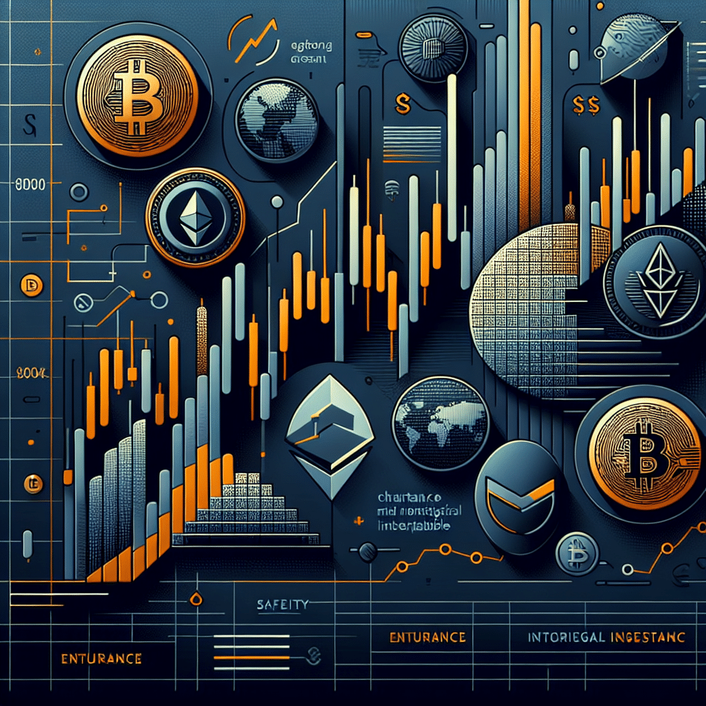 **SEO Alt-Text:** Modern digital illustration (1200x628) showcasing the crypto market’s sharp dip due to geopolitical tensions, featuring a vibrant candlestick chart with Bitcoin, Ethereum, and Pepeto icons in the foreground. Bold brand colors—orange (#FF9811), dark blue (#000D43), and midnight blue (#021B88)—dominate the visual. Background includes subtle world maps, currency symbols, and tech motifs, with upward arrows representing investment opportunity. Shield and audit icons highlight blockchain security, blending resilience and innovation amid market volatility. Ideal for crypto news and investment blog headers.