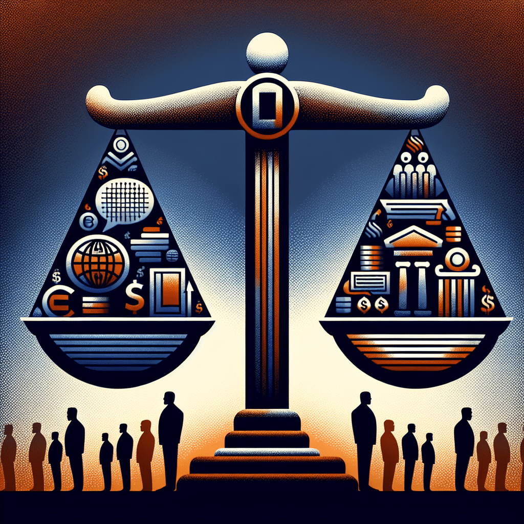 **SEO-Optimized Alt Text:** Digital illustration of four stylized credit card and payment icons (Visa, Mastercard, PayPal, Stripe) balanced on a scale against political speech symbols like speech bubbles, voting ballots, and handshake icons, set against abstract silhouettes of diverse people behind a subtle barrier; featuring brand colors orange (#FF9811), dark blue (#000D43), and midnight blue (#021B88) on a clean 1200x628 canvas, representing the tension and fairness at the intersection of finance and free speech.