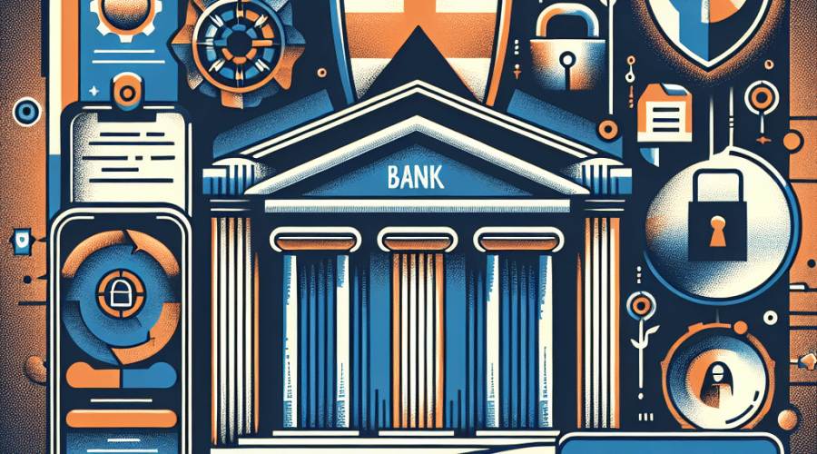 **SEO-Optimized Alt Text:** Modern vector illustration showcasing Revolut receiving a full UK banking licence; features a stylized bank building and shield with the Union Jack, a smartphone displaying a fintech app interface in Revolut’s dark blue and orange brand colors (#FF9811, #000D43, #021B88), a locked vault and FSCS badge symbolizing customer protection, and a confident hand holding a Revolut-branded digital bank card—all presented in a sleek, professional 1200 x 628 pixels layout with clean digital design elements.