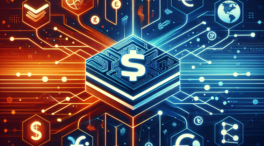 SEO-optimized alt-text: "Sleek digital illustration sized 1200x628 pixels visually representing the Ripple and Convera partnership revolutionizing cross-border payments. The image features interconnected global financial pathways connecting various countries and currencies, with stylized Ripple and Convera logos linked by a glowing, secure stablecoin layer flowing through a transparent, dynamic blockchain circuit. Flowing lines emphasize speed, efficiency, and global connectivity, set against a background with blockchain-inspired elements, utilizing vibrant orange, dark blue, and midnight blue brand colors for a modern, trusted fintech look."