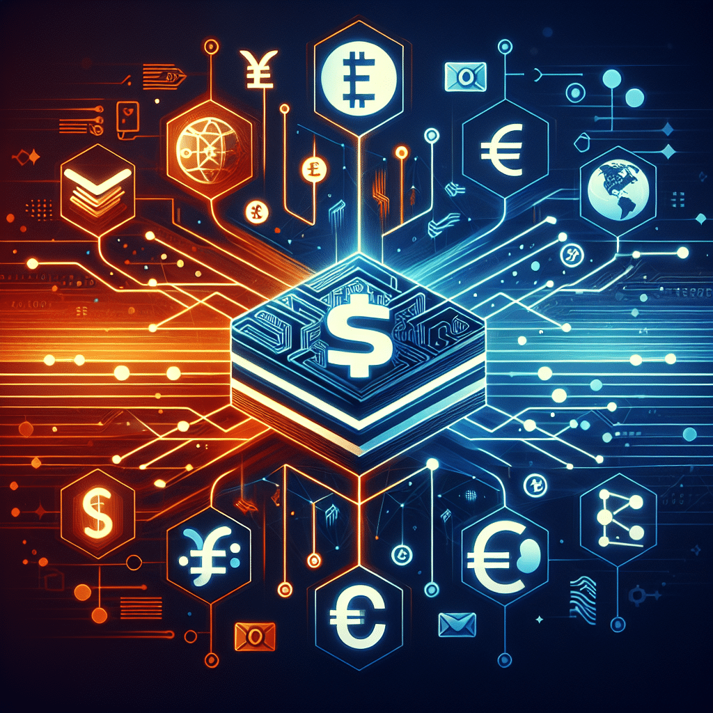 SEO-optimized alt-text: "Sleek digital illustration sized 1200x628 pixels visually representing the Ripple and Convera partnership revolutionizing cross-border payments. The image features interconnected global financial pathways connecting various countries and currencies, with stylized Ripple and Convera logos linked by a glowing, secure stablecoin layer flowing through a transparent, dynamic blockchain circuit. Flowing lines emphasize speed, efficiency, and global connectivity, set against a background with blockchain-inspired elements, utilizing vibrant orange, dark blue, and midnight blue brand colors for a modern, trusted fintech look."