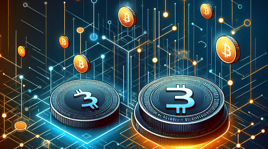 **Alt-text for SEO:** Digital illustration of the 3 billion global stablecoin market featuring large USDT and USDC coins at the center of a futuristic blockchain network, surrounded by smaller stablecoin tokens, all layered over a subtle Ethereum logo. The artwork uses bright orange (#FF9811), dark blue (#000D43), and midnight blue (#021B88) to create a sleek, professional, and technology-forward design, sized for a 1200 x 628 WordPress blog header, visually highlighting the dominance of USDT and USDC in the crypto market.