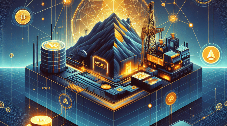 Certainly! Here’s an SEO-optimized alt-text for your specified image: **Alt-text:** Modern digital illustration visualizing the tokenization of an billion Arizona copper-gold mining project using blockchain technology, featuring interconnected nodes, Chainlink’s logo for secure smart contracts, and seamless links between a stylized copper-gold mine and institutional investors, all highlighted in a professional orange (#FF9811), dark blue (#000D43), and midnight blue (#021B88) color scheme, optimized for fintech blog headers at 1200x628 pixels. Let me know if you’d like it condensed or further customized!