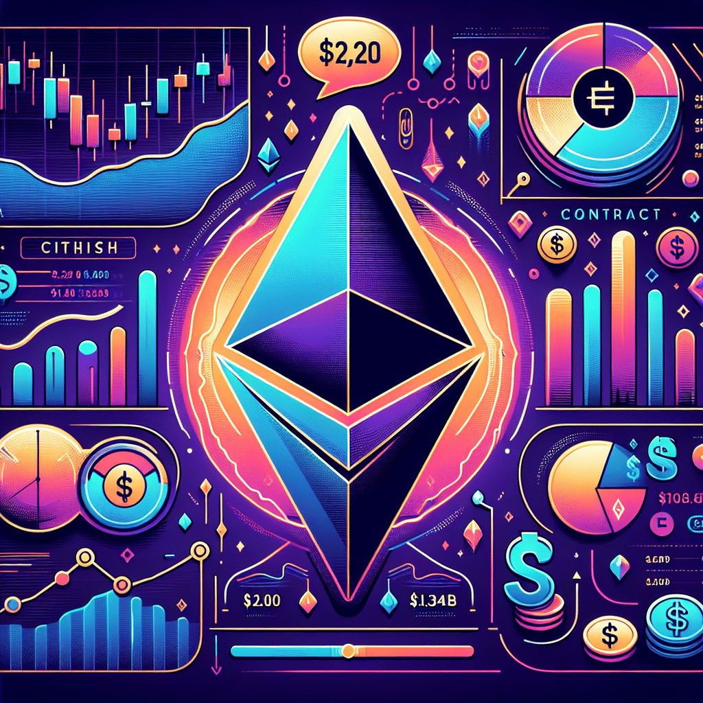Certainly! Here’s a great SEO-optimized alt-text for your described blog banner image: **Alt-text:** "Modern fintech blog banner showing Ethereum logo centered on a dark blue and midnight blue gradient background, surrounded by abstract market charts, option contract icons, and floating dollar symbols. Subtle overlays display $2,200 and $1.34B signifying max pain price and notional value, with orange, dark blue, and midnight blue brand colors. Call and put arrows illustrate bullish and bearish market movement, creating a sleek and dynamic visualization of high financial activity." Let me know if you'd like it tailored for a specific audience or purpose!