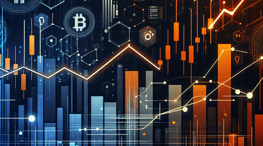 **SEO alt-text:** Sleek digital illustration showing Hyperliquid’s HYPE token price surging 80%, with vibrant orange and deep blue upward-trending candlestick charts, subtle order books, trading charts, and blockchain nodes representing decentralized finance; abstract token icons and fading user silhouettes emphasize growth and data analysis, styled for a modern tech blog.