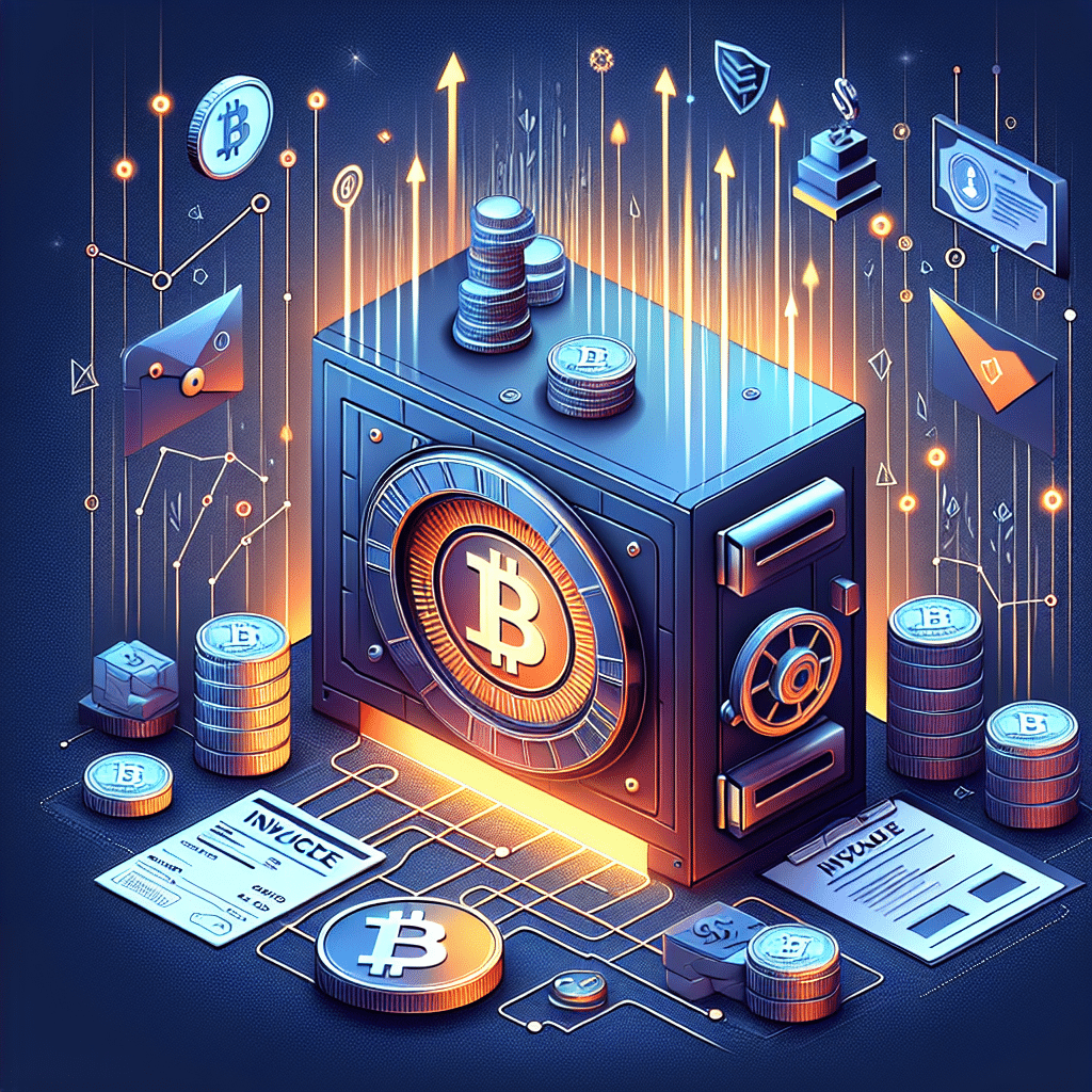 **SEO-focused alt-text:** Modern blog header image (1200x628 px) for IncomRWA, featuring a glowing digital vault in brand colors orange #FF9811, dark blue #000D43, and midnight blue #021B88. The vault is surrounded by floating "iRWA" token coins, stacks of invoices merging into blockchain graphics, and digital streams of stablecoins (USDT, USDC) flowing into the vault. Abstract connectivity elements, upward graph lines, arrows, and security icons (shield, checkmark) convey a futuristic, secure, and tech-driven financial ecosystem.