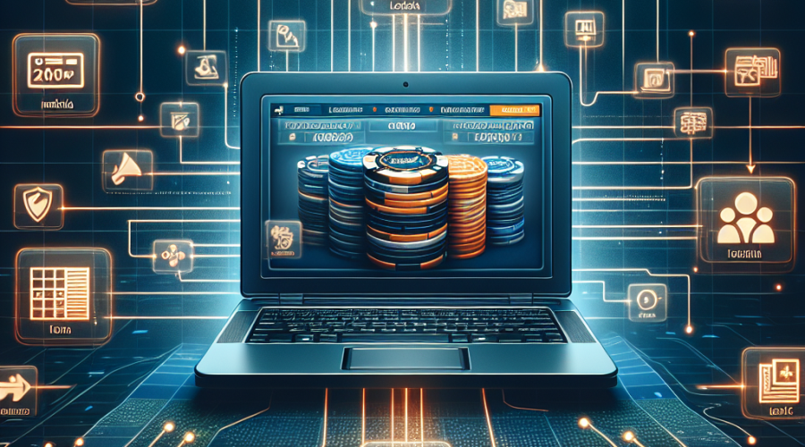 **SEO Alt-Text:** Modern online casino platform gaining credibility and visibility through digital media on a sleek laptop screen, surrounded by news article icons, trust signals, and digital press release symbols; featuring brand colors orange (#FF9811), dark blue (#000D43), and midnight blue (#021B88); overlaid with motifs of media headlines, network connections, and upward business graphs to represent growth and trust, styled in a clean, tech-savvy design for a 1200x628 pixel blog banner.