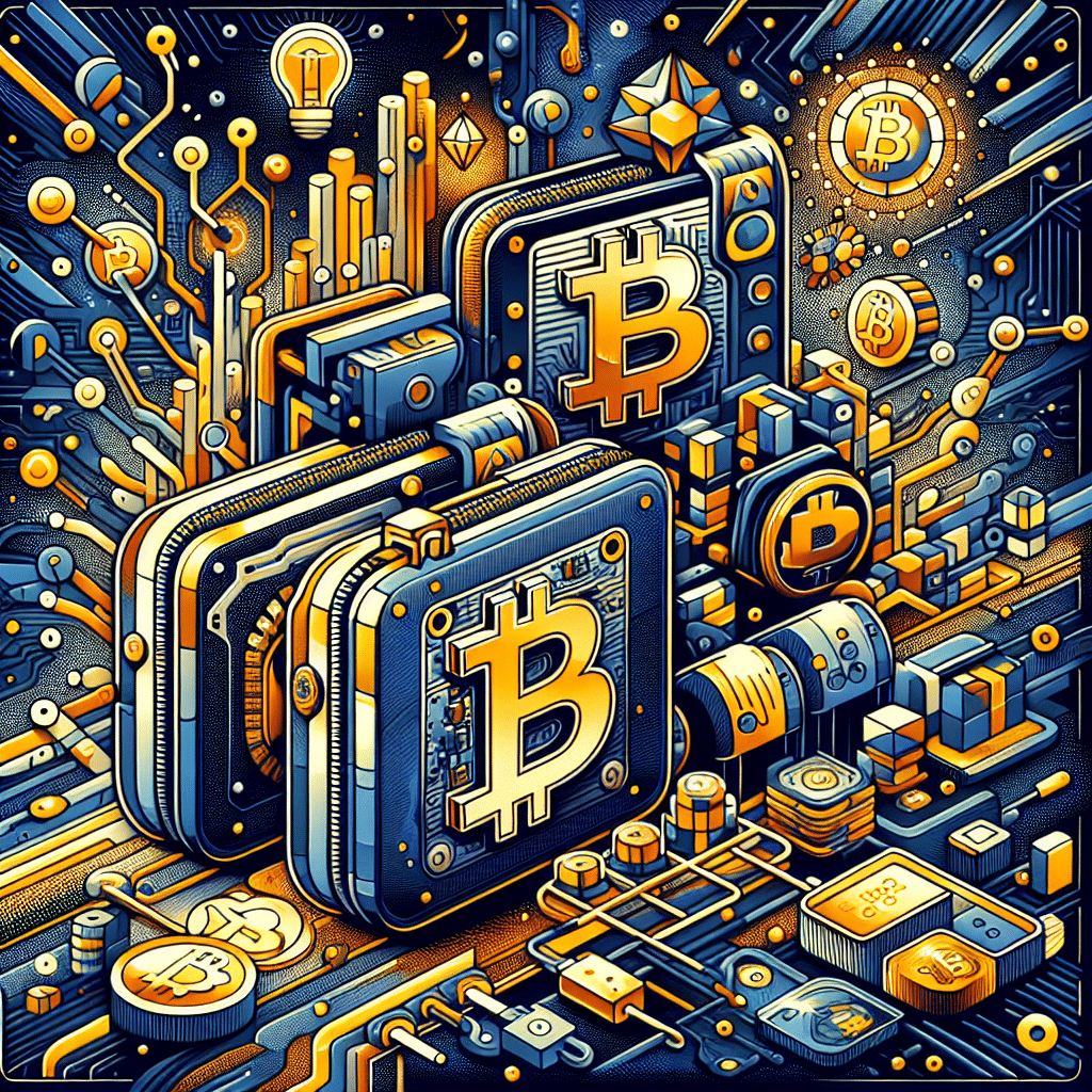 **SEO Alt-text:** Golden Week-themed digital illustration for Ledger showcasing Ledger Stax, Flex, and Nano cryptocurrency hardware wallets surrounded by shimmering gold accents, digital Bitcoin symbols, and festive confetti and lanterns. Modern design emphasizes security with shield and padlock icons, featuring Ledger brand colors orange (#FF9811), dark blue (#000D43), and midnight blue (#021B88) for a clean, trustworthy, and energetic appeal, highlighting exclusive Bitcoin bonuses and secure crypto storage.