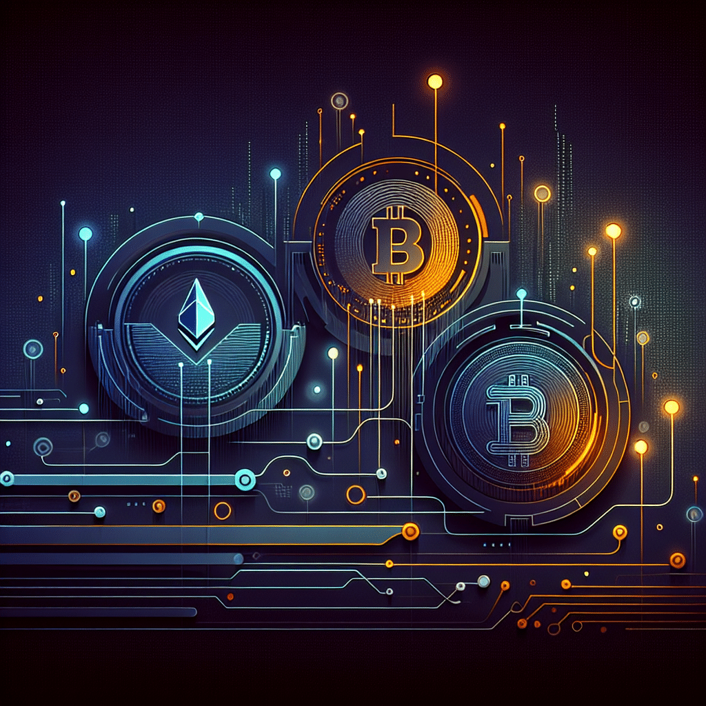 **SEO-Optimized Alt Text:** Abstract modern blog header image displaying interwoven Solana, Cardano, and Pepeto logos on a sleek dark background with blue (#000D43, #021B88) gradients and vibrant orange (#FF9811) highlights; includes digital elements like charts, upward arrows, and network nodes, symbolizing cryptocurrency technology, security, and growth potential—professional fintech design for an article on the best crypto to buy now.