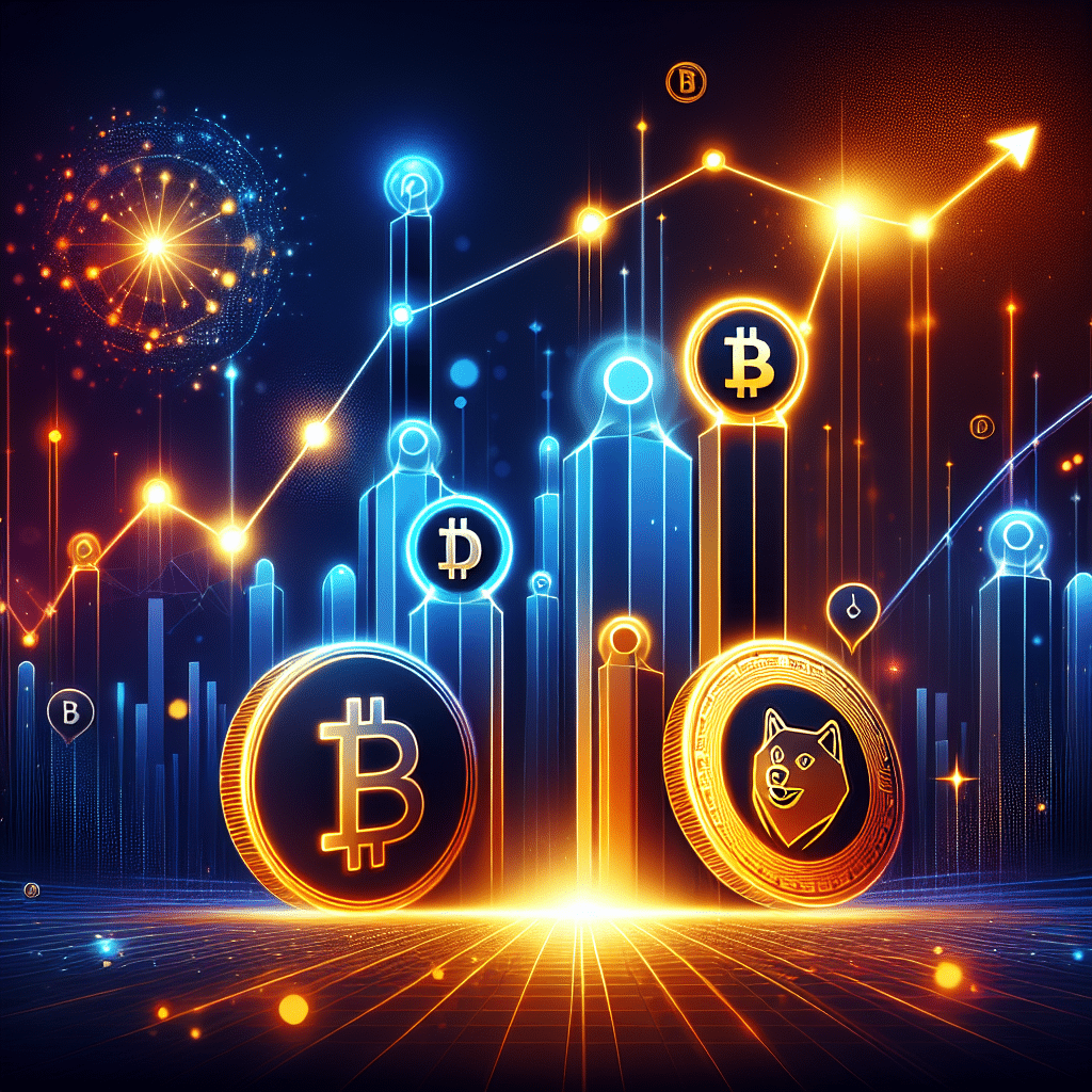**SEO-Friendly Alt Text:** Digital illustration showing a vibrant, futuristic 1200x628px crypto market resurgence in 2026, featuring abstract icons of Bitcoin, Polkadot (DOT), Dogecoin, and futuristic meme coin Pepeto interconnected by glowing network nodes and lines, with a bullish upward graph in the background; image highlights vivid orange (#FF9811), dark blue (#000D43), and midnight blue (#021B88) brand colors, symbolizing cross-chain interoperability, capital flows, and innovative fintech optimism.